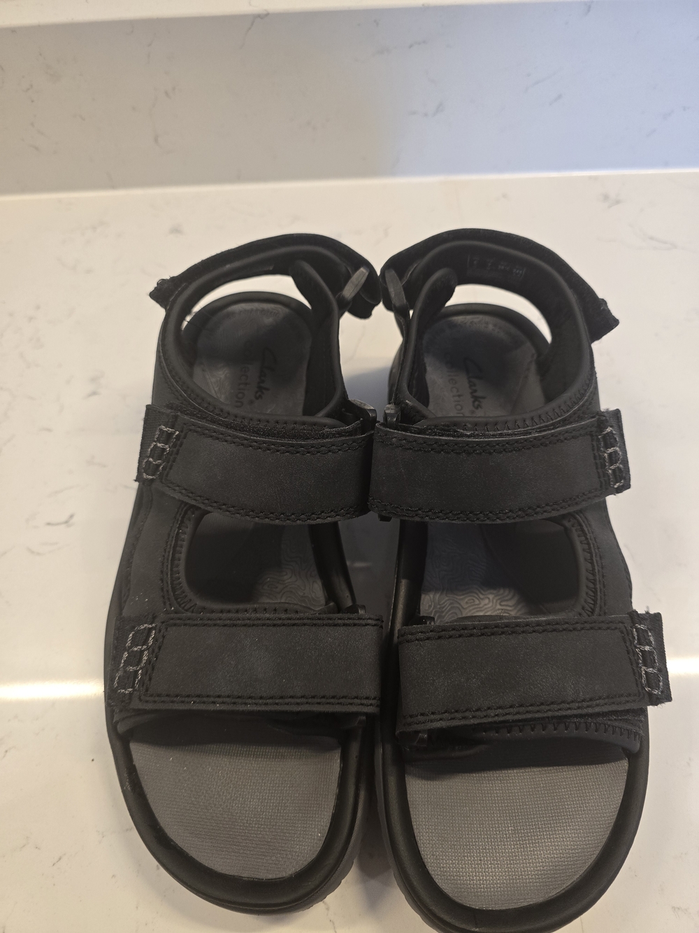 Clarks Men's Black Double-Strap Comfort Sandals - Picture 3 of 14